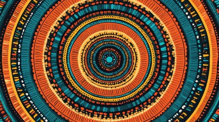 Fototapeta premium Vibrant circular ethnic design pattern Suitable for creative projects