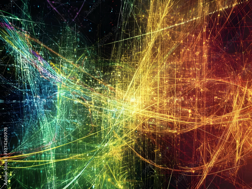 Wall mural vibrant abstract lines and lights create a dynamic backdrop full of energy and color, perfect for cr