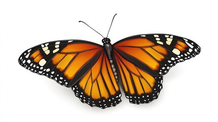 Fototapeta premium Butterfly on a white background 2D cartoon illustration