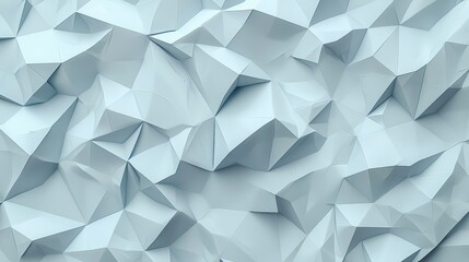 Abstract 3D Crumpled Paper Texture Background   Light Blue Geometric Pattern
