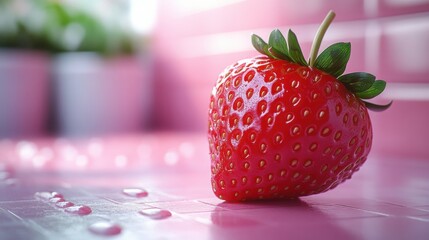 Single Juicy Strawberry with Visible Seeds Isolated on White Background for Culinary and Healthy Lifestyle Use