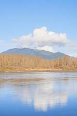 Island 22 Regional Park along Fraser River during a fall season in Chilliwack, British Columbia,...