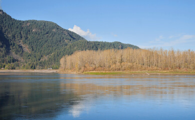 Island 22 Regional Park along Fraser River during a fall season in Chilliwack, British Columbia, Canada