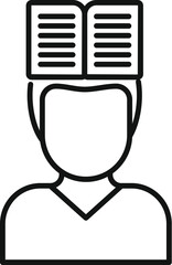 Open book placed on student's head, symbolizing learning, knowledge, and education