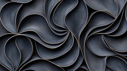 Abstract Blue Wave Pattern  Curved Lines  Modern Design  Wall Art