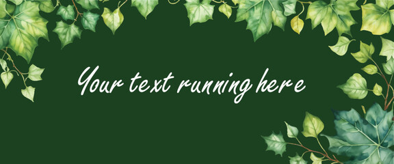 Ivy leaves frame border background