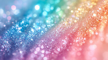 soft pastel rainbow glitter background with a central white glow, symbolizing serenity, hope, and transformation. The sparkles evoke a sense of magic, creativity, and calm energy