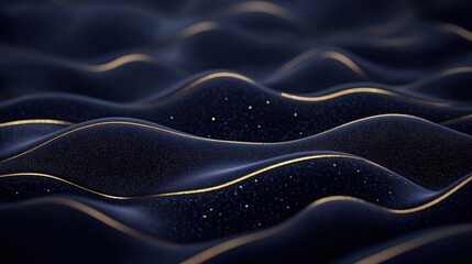Obraz premium Abstract Blue and Gold Wavy Pattern Background