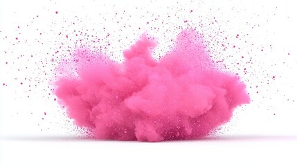 Fototapeta premium Pink Smoke Explosion on White Background Abstract Design Element
