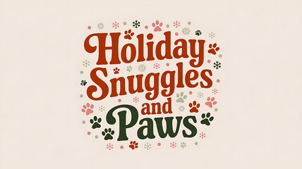 Holiday Snuggles and Paws Festive Graphic Design