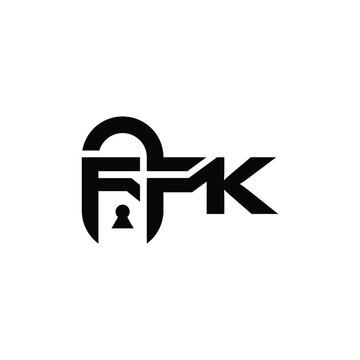 FFK Simple letter logo lock vector design template.