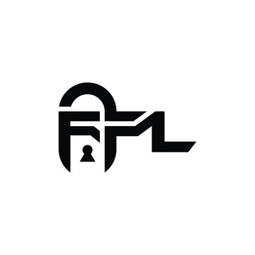 FFL Simple letter logo lock vector design template.
