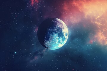 Fototapeta premium Cosmos moon astronomy outdoors.