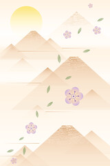Chinese Japanese New Year vector abstract background illustration