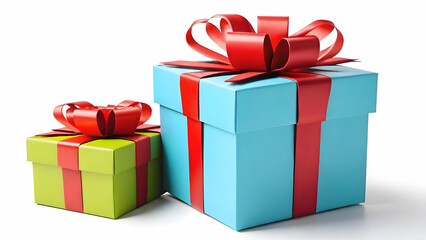 Gift box isolated on white background for Christmas, new year, birthday, party themes.