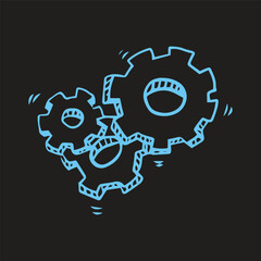 Obraz premium chalk style gear icon illustration
