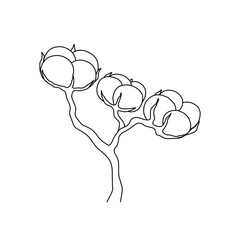 Cotton plant icon isolated vector illustration.