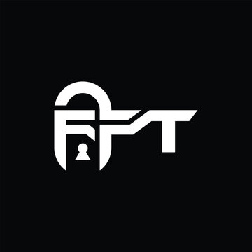 FFT Simple letter logo lock vector design template.