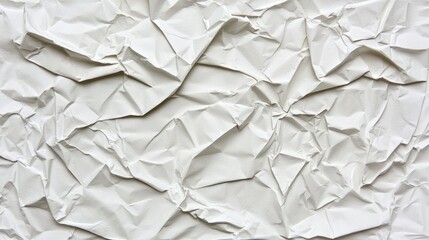 Obraz premium Crumpled White Paper Texture Abstract Background for Design