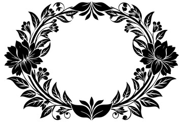 A vector drawing represents floral frame design vector art illustration