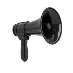 Black Handheld Megaphone with a Curved Horn