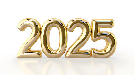 2025 Happy New Year with Golden Shiny Number