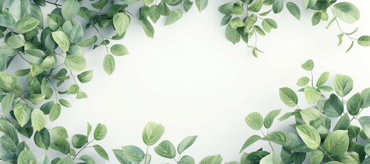 berry branch leaves on white background 2
