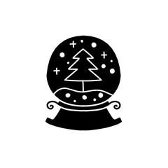 christmas snow globe icon