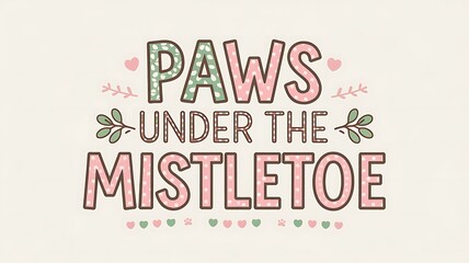 Festive Illustration Featuring "Paws Under the Mistletoe"