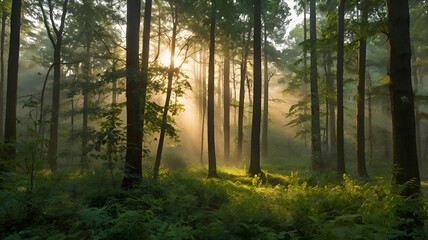 Fototapeta premium sunrise in the forest
