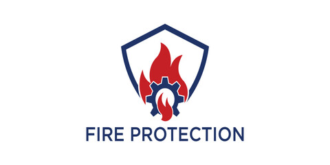 fire protection logo, with a modern concept