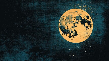 Retro illustration of a magical full moon