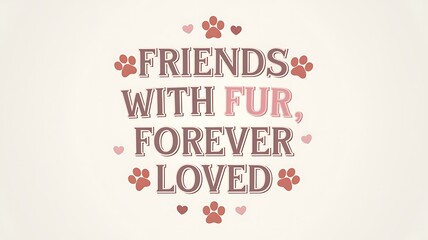 Obraz premium Friends With Fur, Forever Loved Dog Quote