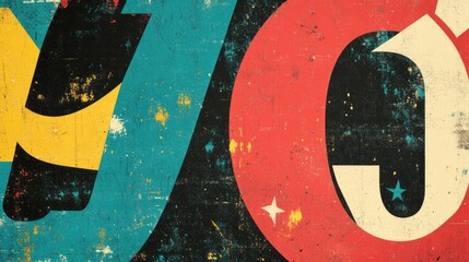 Retro illustration of a festive card featuring a bold number design on a cheerful background