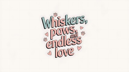 Whimsical Pet Quote with Pink and Blue Typography