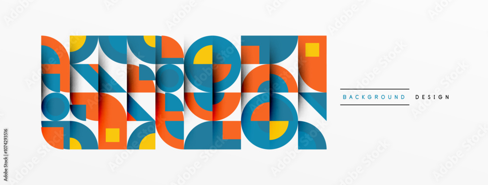 Poster geometric design abstract background - circles squares