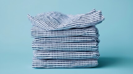 Stacked Striped Fabric on Blue Background   Textile  Material  Design  Pattern  Texture