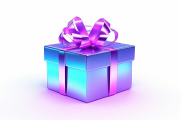 Obraz premium Gift purple blue bow.