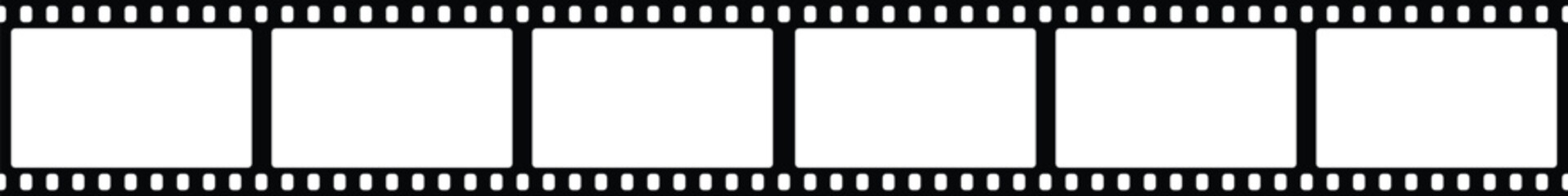 Film Strip icon in fill style. Movie roll. Filmstrip photographer equipment. Black photogram vector design can be used for mobile app and web design.