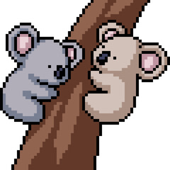 pixel art of koala bear friend