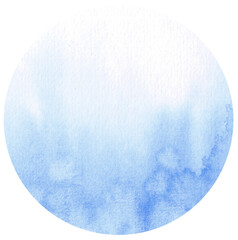 Blue Watercolor hand painted circles texture. Watercolour circle elements for design.
