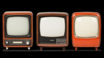 Vintage Wooden Television Sets  Retro TV  Mid Century Design  1950s  1960s  Blank Screen