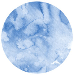 Blue Watercolor hand painted circles texture. Watercolour circle elements for design.