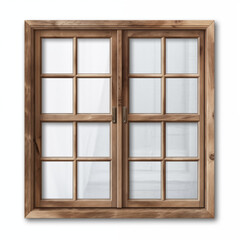 Fototapeta premium Classic rustic wooden window frame with realistic grain details