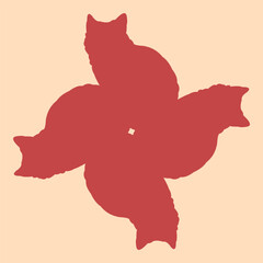 tile or ceramic design with a pink cat motif