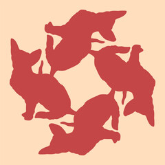 tile or ceramic design with a pink cat motif