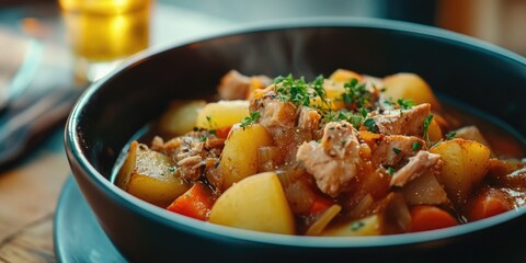 Stew Bowl with Meat Potatoes Carrots
