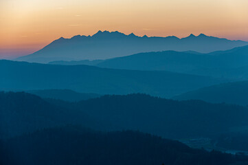 Tatry o zachodzie słońca © Maciej G. Szling