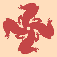 pink frog patterned ceramic or tile designs