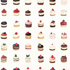 rows of tiny desserts